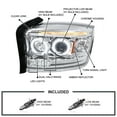 thumbnail image 3 of Spec-D Tuning Chrome Projector Headlights Compatible with 2005-2007 Dodge Dakota, Left + Right Pair Headlamps Assembly, 3 of 5