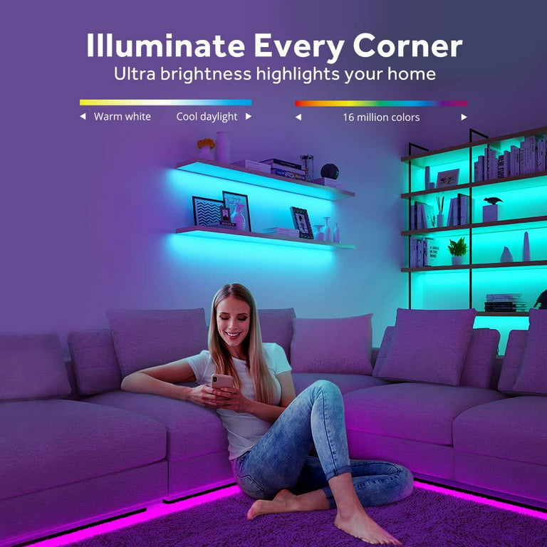 Govee 32.8ft Color Changing LED Strip Lights, Bluetooth LED Lights with App  Control, Remote, Control Box, 64 Scenes and Music Sync Lights for Bedroom,  Room, Kitchen, Party, 2 Rolls of 16.4ft 