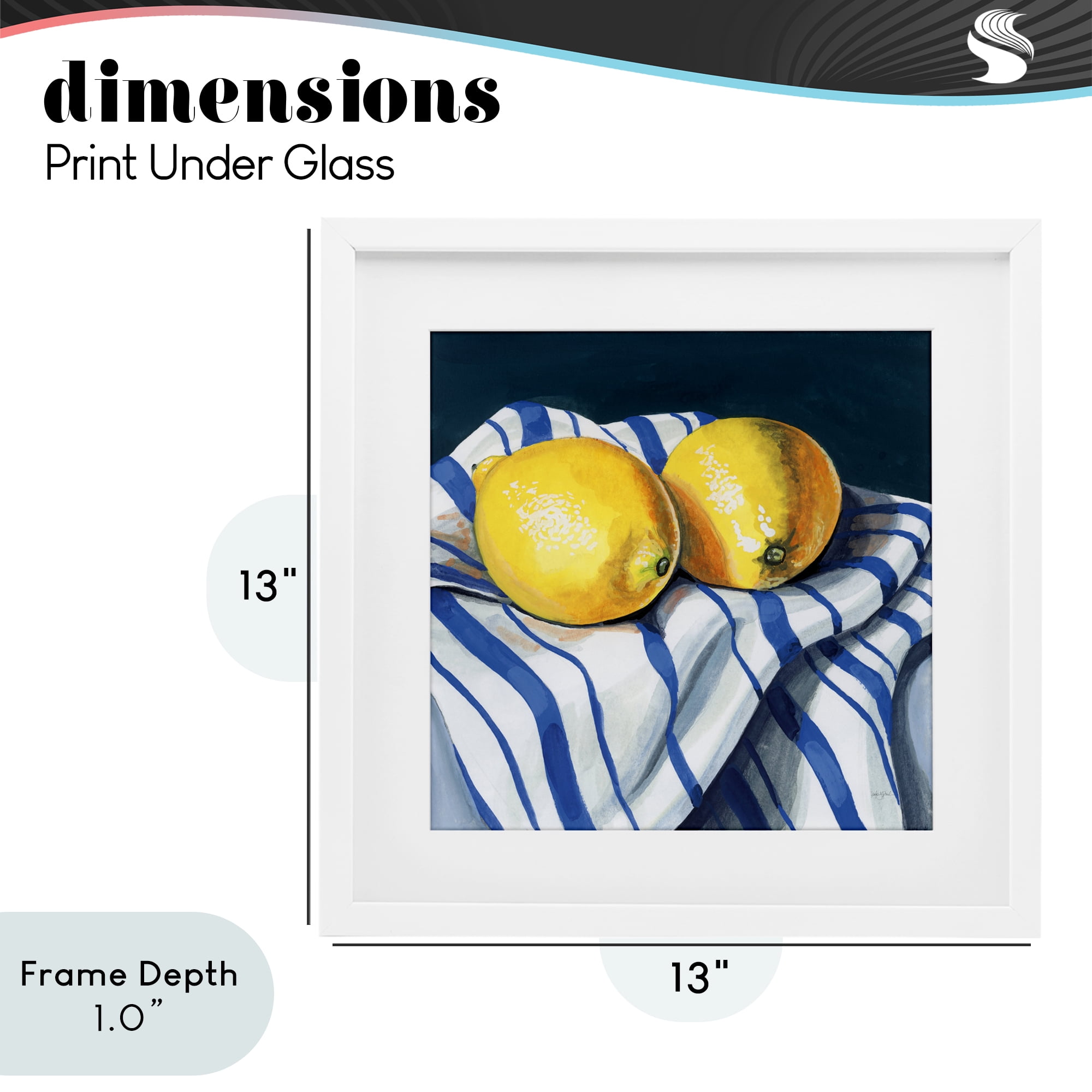 Stupell Industries Fresh Kitchen Lemons on Dishtowel White Framed Print Under Glass, design by Kate Jarvik Birch