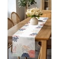 thumbnail image 5 of Ocean Colorful Conch Coral Shell Table Runner-36 Inch Long Coastal Starfish Leaves Table Runners Linen Burlap Tablerunner for Kitchen Dining Room Holiday Party, 5 of 9