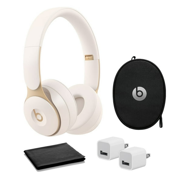 Beats Solo Pro Wireless Noise-Canceling Headphones (Ivory) MRJ72LLA with USB adapter