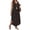 Black, variant on Women's Dress Sleeveless V-Neck Striped Maxi Casual Loose Curved Hem Side Split Dresses Khaki XXXXL