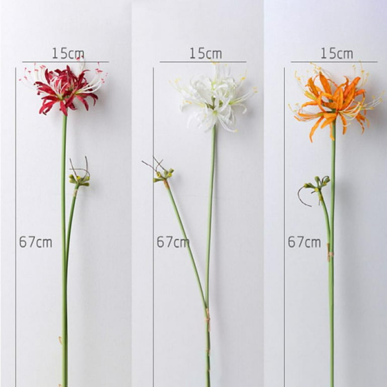 26'' Artificial Spider Lily Flowers Lycoris Radiata with Long Stem Real  Touch Fake Flowers for Indoor Outdoor Home Garden Decoration 