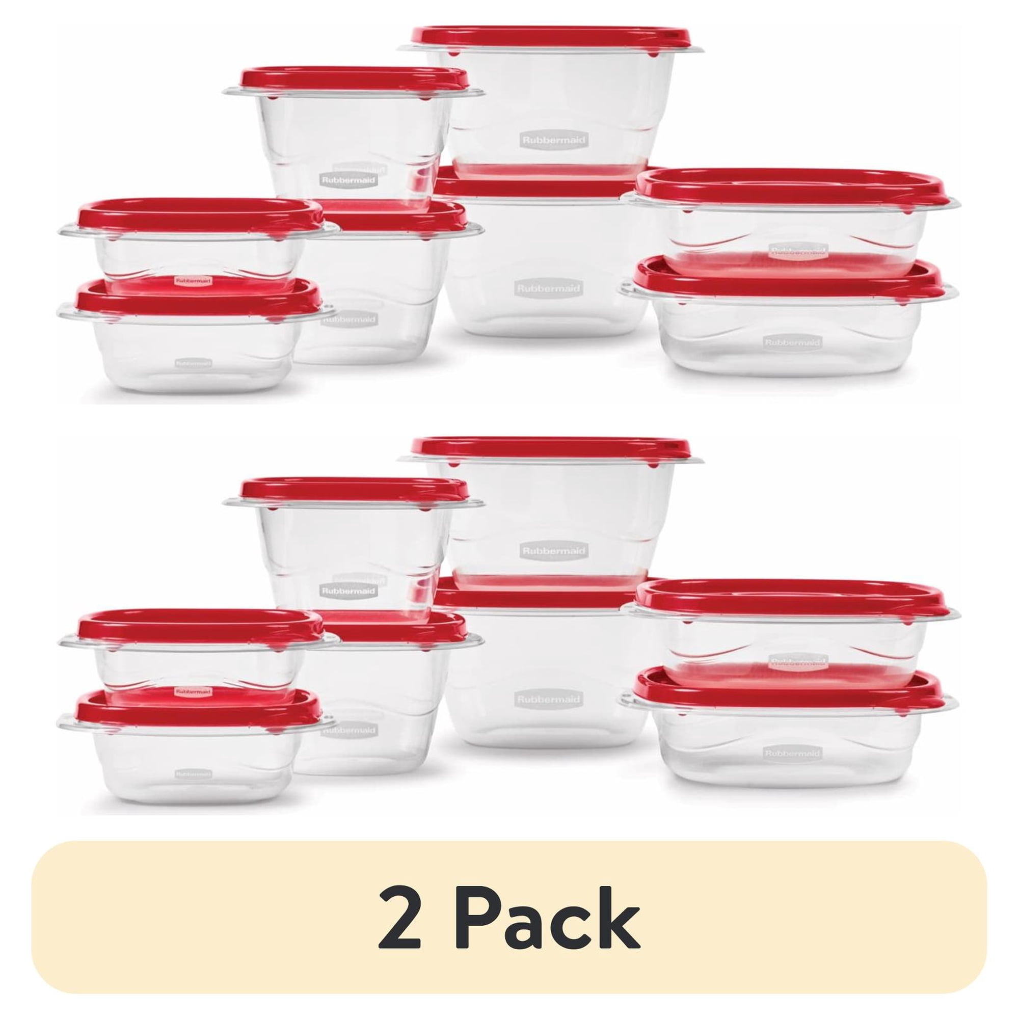 (2 pack) (2 pack) Rubbermaid TakeAlongs Food Storage Containers 16 Piece Set