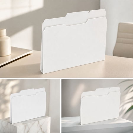 A4 Manila Folders 3 Color Paper Document Organizers File Folders with Tabs for Office School Use Sturdy Paper Folders for Document Sorting and Storage Display