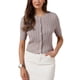 thumbnail image 1 of Cárdigan de verano de manga corta INSPIRE CHIC para mujeres, suéter de punto trenzado con botones, cuello redondo, tendencia, top corto XL gris, 1 of 6