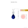 thumbnail image 4 of ANGARA Natural Pear-Shaped Sapphire V-Bale Pendant in 14K White Gold for Women (Size-7x5mm) | September Birthstone, Birthday, Anniversary, Jewelry Gift for Women | Natural Blue Sapphire Necklace, 4 of 8