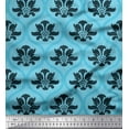thumbnail image 1 of Soimoi Cotton Poplin Fabric Ogee Damask Print Fabric by Yard 56 Inch Wide, 1 of 3