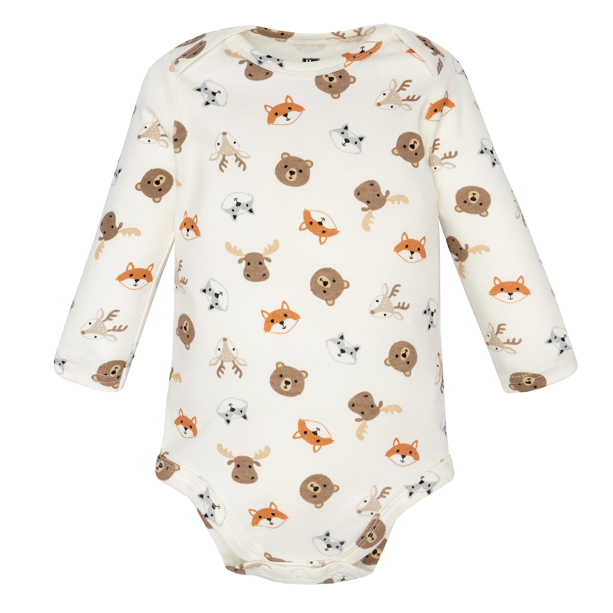Hudson Baby Infant Boys Cotton Long-Sleeve Bodysuits 3-Pack, Cute Woodland, 6-9 Months