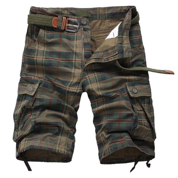 2025 Men's Cargo Pants Male Casual Plaid Simple L Camouflage Multi Pocket Zipper Pantalones Tácticos Para Hombre Buckle Cargo Pants Outdoor Camo Cargo Pants for Men