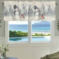 thumbnail image 3 of Christmas Snowman Farmhouse Short Window Curtain Valances, Retro Xmas Forest Trees Golden Snowflakes Rod Pocket Kitchen Valances for Living Room Bedroom Bathroom Cafe 42" x 12", 3 of 8
