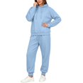 thumbnail image 6 of Jsaierl 2 Piece Sweatsuit Outfits for Women Winter Fleece Lined Warm Long Sleeve Hoodies Sweatshirt Casual Sweatpants Tracksuit Lounge Set, 6 of 10