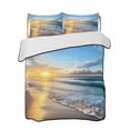 thumbnail image 2 of Summer Beach Queen Size Down Alternative Comforter, Lightweight Comforter Quilt Bedding Set with Pillow Shams Sunset Ocean Coastal Nautical All Seasons Bed Comforter Duvet Insert 90"x96", 2 of 7