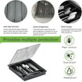 thumbnail image 4 of Silverware Container with Removable Lid, Countertop silverware holders Plastic Silverware Tray for Drawer, 5 Compartments Flatware Organizer (Grey), 4 of 6