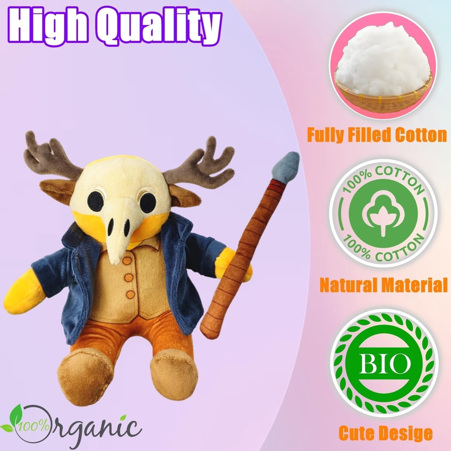 Peluche Collection 99 Nuits Dans La Forêt – Cerf Méchant Et Animaux Mignons, Idéal Cadeau Fans & Décoration - 5