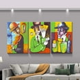 thumbnail image 2 of Hieng - 3 Piece Canvas Wall Art Listen to Music Gorilla Wall Decor for Living Room Bar Pub - Giclee Canvas Print Gallery (canvas only), 2 of 6
