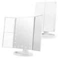 thumbnail image 5 of Makeup Vanity Mirror Magnifying with 21 LED Lights, Cosmetic Standing Table Mirror, 3X/2X Magnified Travel Foldaway Mirror, 180 Degree Rotation White, 5 of 11