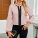 thumbnail image 4 of Blusas Elegantes de Larga para Mujer, con Cuello en V y Bloques de Color, para Negocios y Trabajo, Ropa de Moda para Otoño. Rosa M, 4 of 10