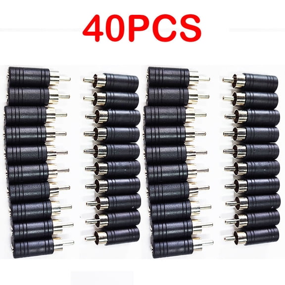 40-PACK 3.5mm Mono Female Jack to RCA Male Plug Audio Adapter Cable Converter
