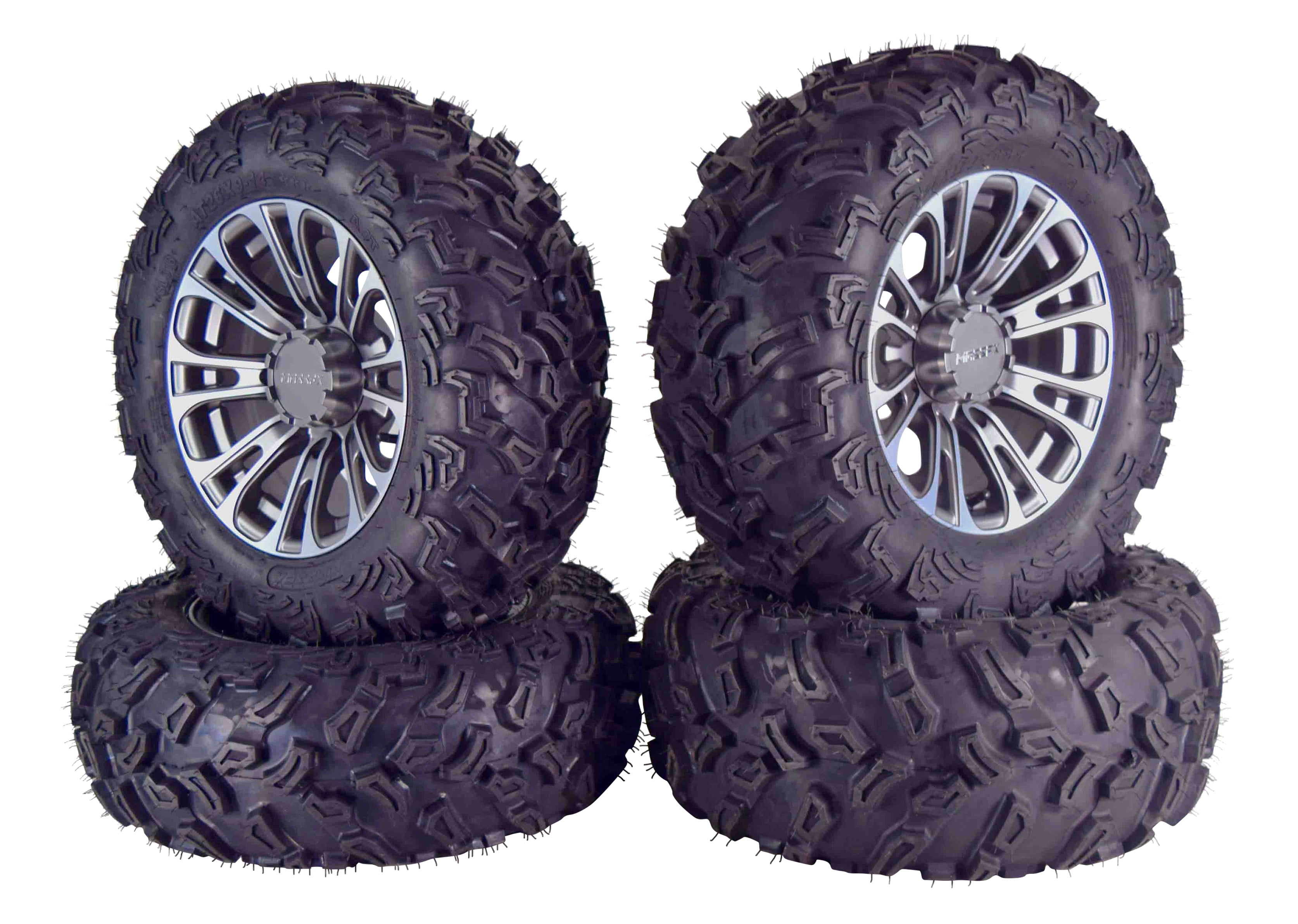 MASSFX SL 26x914 26x1114 Tire w/ Gunmetal 14x7 4/156 Rims Wheel