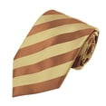 thumbnail image 5 of Jacob Alexander Men's Slim Stripe Tonal 2.5 inch Wide Neck Tie - Vegas Gold, 5 of 7