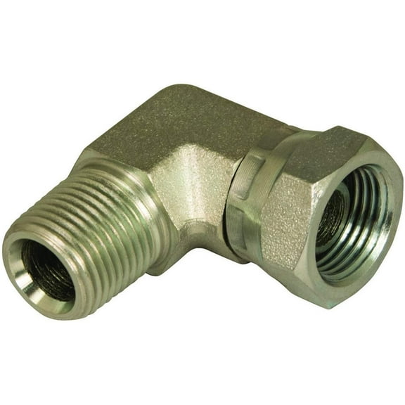 Apache 39005075 3/8" Male Pipe x 3/8" Female Pipe Swivel 90 Hydraulic Adapter Style 1501