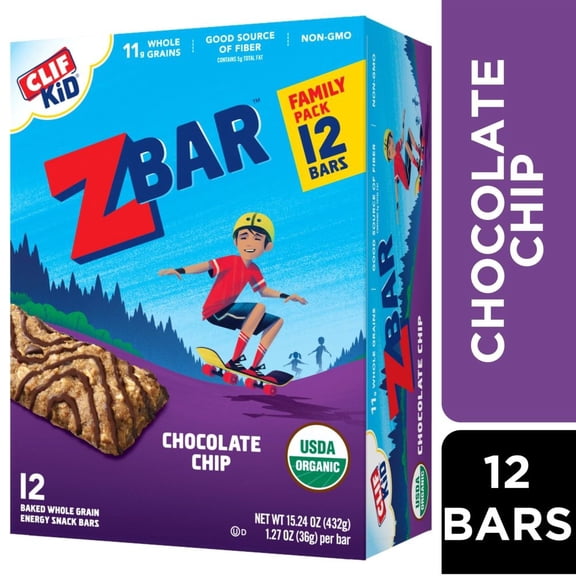 Zbar Chocolate Chip Organic Soft-Baked Energy Snack Granola Bars 12 ct - Pack of 1