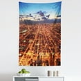 thumbnail image 1 of City Tapestry, Chicago Downtown Skyline Aerial Panorama View at Dusk with Skyscrapers, Fabric Wall Hanging Decor for Bedroom Living Room Dorm, 5 Sizes, Orange Dark Orange Blue, by Ambesonne, 1 of 1