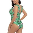 thumbnail image 4 of Xecao Christmas French Bulldog print Ruffle One-Piece Swimsuit for Women,for the Beach or Pool, 4 of 8