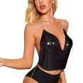 thumbnail image 2 of Aunavey Womens Sequin Tops Glitter Party Strappy Tank Sparkle Shimmer Camisole Vest Sequin Crop Tops, 2 of 7