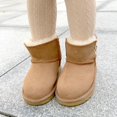 thumbnail image 1 of Zapatos de algodón acolchados de terciopelo para niños y niñas, botas de nieve de piel para bebés, botas antideslizantes de fondo suave para otoño e invierno, 1 of 6