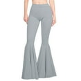 thumbnail image 2 of BOOMILK Women Solid Color High Waisted Slim Fit Stretch Casual Flared Pants Trousers Grey, 2 of 7