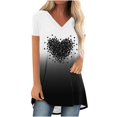thumbnail image 2 of Soki Women's Raglan Short Sleeve V Neck Tops Printed Short Front Long Back, 2 of 4