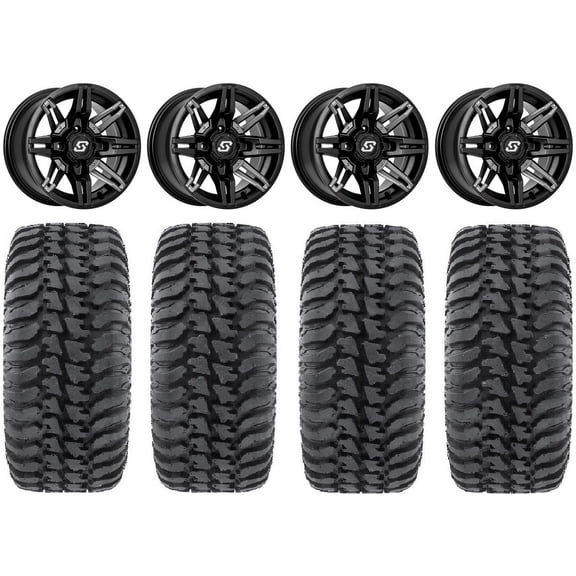 Sedona Rukus 14" Black Wheels 30" Regulator Tires Polaris RZR XP 1000 / PRO XP / Ranger XP 900/1000