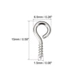thumbnail image 4 of Uxcell 50Pcs Screw Eye Hooks Self Tapping Screws Screw-in Hanger Eye-Shape Hooks Silver 0.59", 4 of 6
