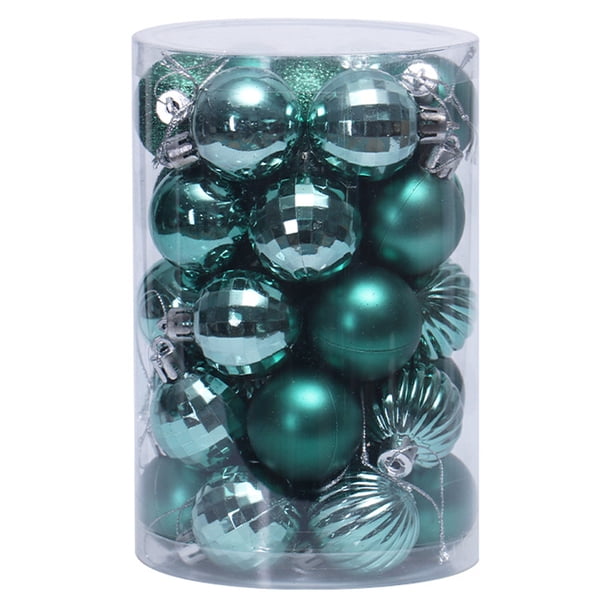 Laklulu - Juego de 34 bolas navideñas decorativas para árbol de Navidad, 4 cm/1,57 pulgadas