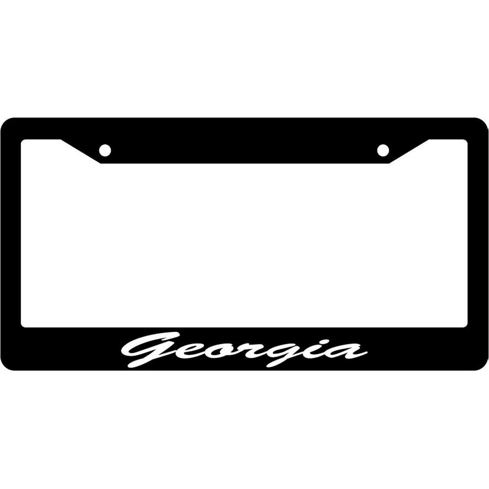 Script Black Plastic License Plate Frame EBS