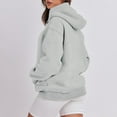 thumbnail image 3 of Outfmvch Hoodies Womens Hoodies Women'S Solid Color Zipperless Long Sleeved Pullover Hooded Sweater Zip Up Hoodie Women Gray 2Xl, 3 of 5