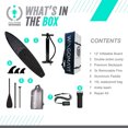 thumbnail image 3 of WINGOMART Elite Black 12ft Inflatable Stand Up Paddle Board 12'x30"x6" w/ Premium SUP Accessories & Carry Bag |Wide Stance Bottom Fin for Paddling, Non-Slip Deck |1-2 Person Up to 180kg, 365cm Board, 3 of 5