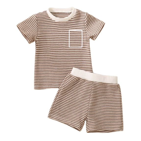 XZNPDUCQ 2Pcs Baby Boy Summer Outfits 3 6 12 18 24 Months 3 Years Short Sleeve Tree/Gesture Print T-Shirt Elastic Shorts Set Toddler Clothes Short Sets Gift Pajamas & Dailywear Set 2-3 Years,Khaki