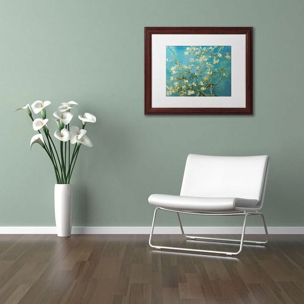 Trademark Fine Art "Almond Branches" Framed Canvas Art by Vincent van Gogh