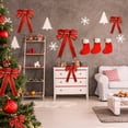 thumbnail image 3 of 10pcs Glitter Christmas Bows with 3 Sizes Christmas Tree Decorations Ribbon Bows with Glitter Powder  Wreath Garland, 3 of 5