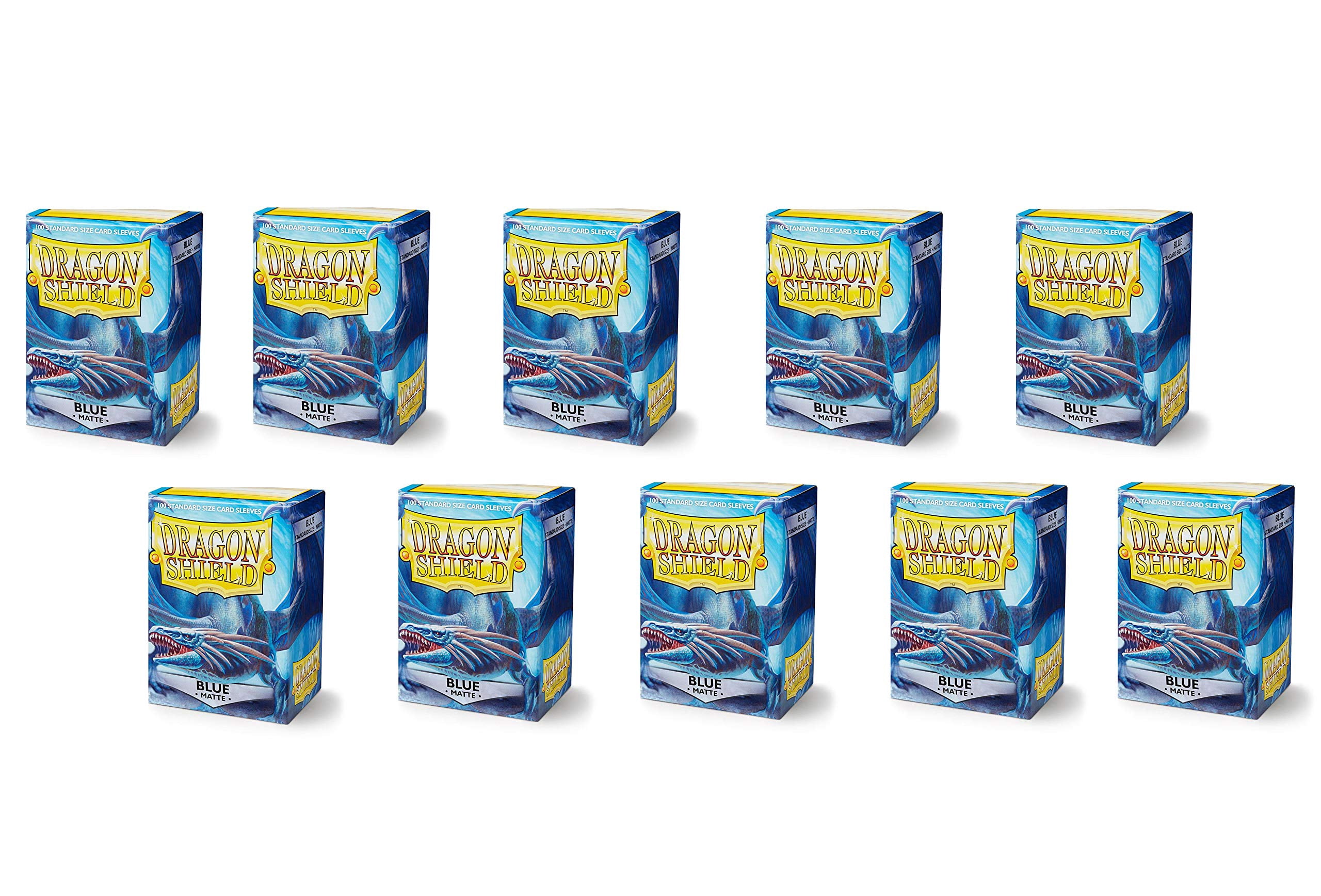Dragon Shield Matte Blue Standard Size Card Sleeves Display Box [10 packs]