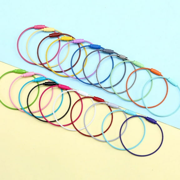 WHAMVOX 10Pcs Hanging Key Chain Simple Lightweight Iron Keyring for General Users 5.20X5.20X0.15cm