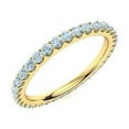 thumbnail image 3 of Aquamarine Round 2 mm Full Eternity Wedding Band Ring 925 Sterling Silver Yellow Gold Plated Gemstone Jewelry For Women Gift By KIRAN FINE JEWELS, 3 of 5