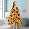 thumbnail image 6 of Cats and Pumpkins Halloween Pattern Hooded Bath Towel，60"x35" for Ages 3 To 12 Kids, Quick Dry Lightweight Soft Microfiber Hood Beach Towel Cover Up for Kids, 6 of 7