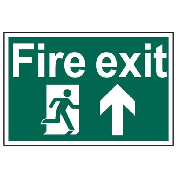 Scan - Fire Exit Running Man Arrow Up - PVC 300 x 200mm