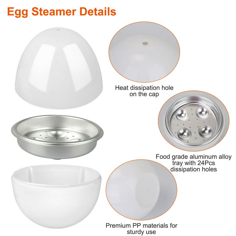 1pc Lightweight Poached Egg Maker Durable PP Microwave Cooking Eggs Steamer 2  Eggs Round Shape Microwave