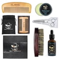 thumbnail image 1 of 6pcs Beard Grooming Kit Essential Oil Balm with Scissor Comb Brush for Men Daily Care Random Style, 1 of 3
