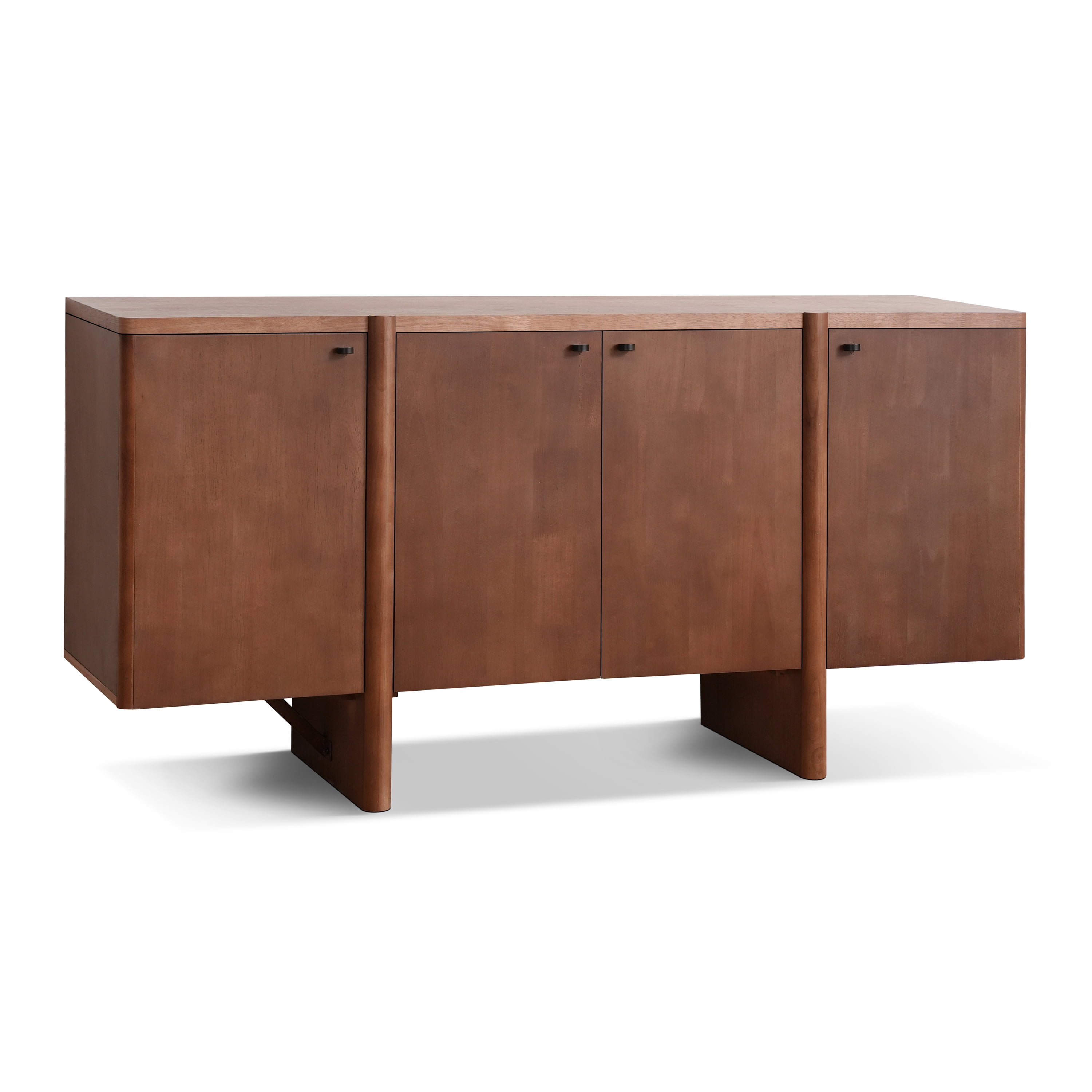 Euroco 60" Buffet Sideboard Cabinet with Storages, Modern Media Console Coffee Bar Cabinet with 4 Doors and Wood Frame for Kitchen, Living Room,Espresso